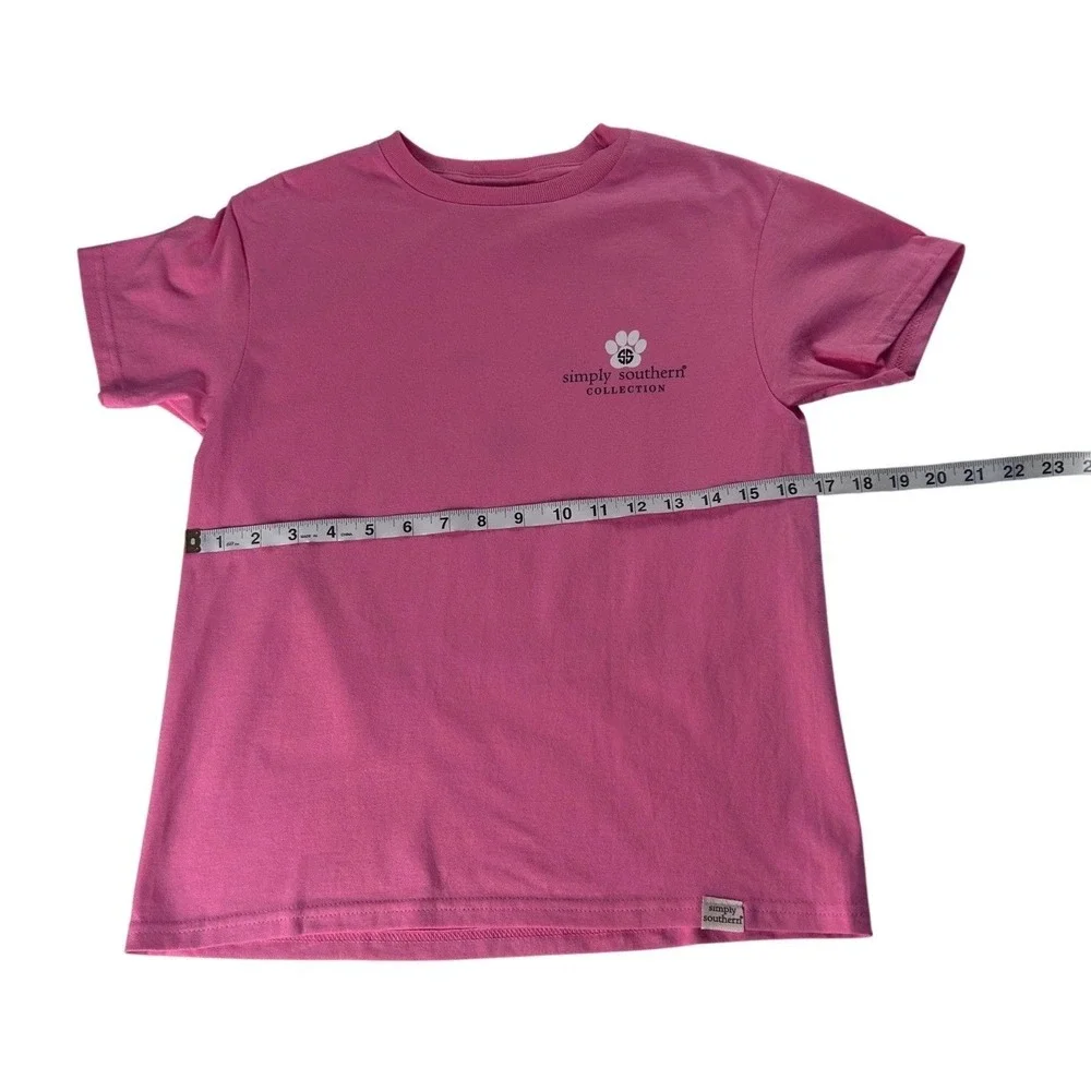 Simply Southern Youth Small Pink Goldendoodle Daisy Graphic T-Shirt NWT DSG Y SS